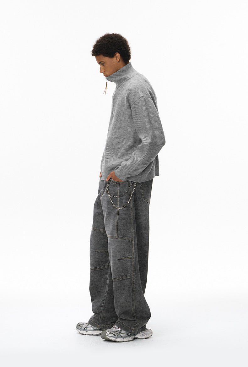 Half-Zip Mock-Neck Sweater