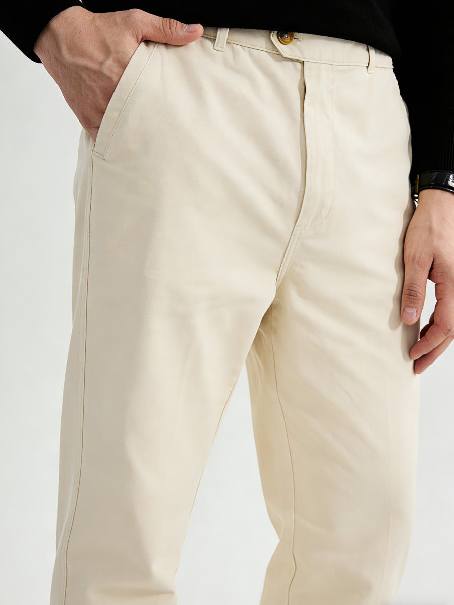 Men's Straight-Leg Cotton Casual Pants