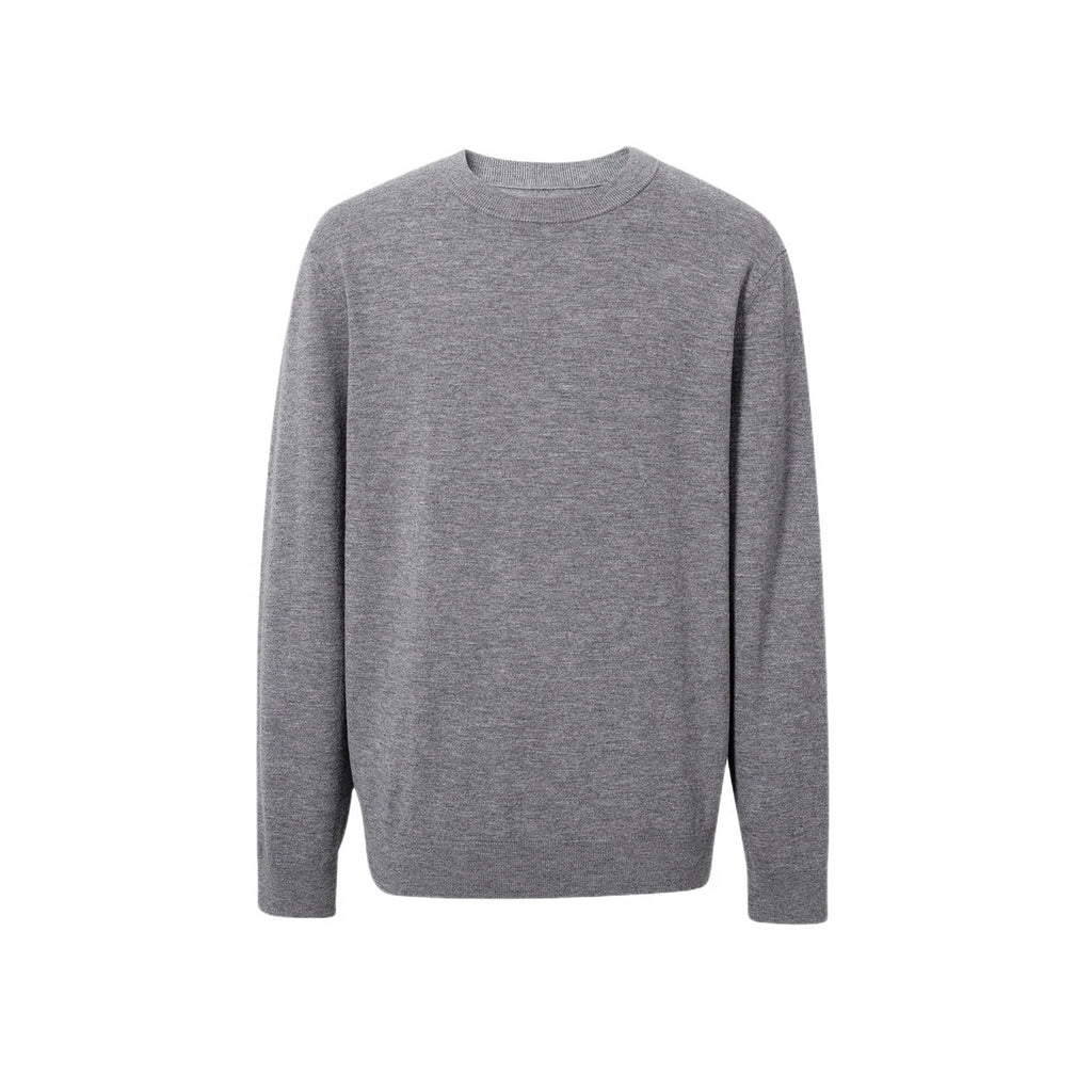 Mens Pure Wool Crew Neck Knit Sweater