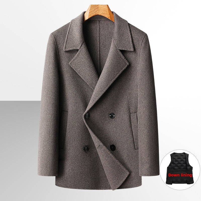 Mens Wool Overcoat with Removable Liner