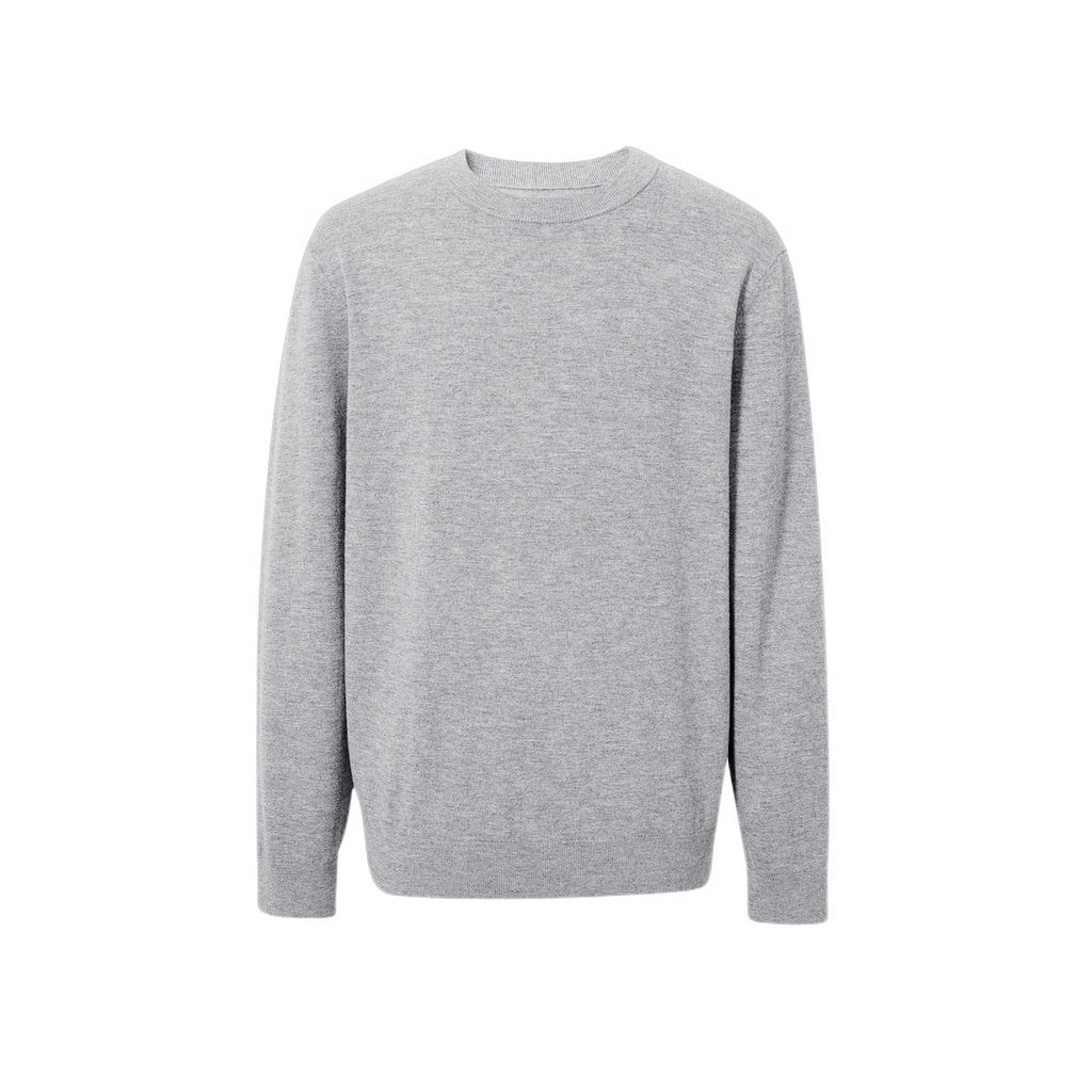 Mens Pure Wool Crew Neck Knit Sweater