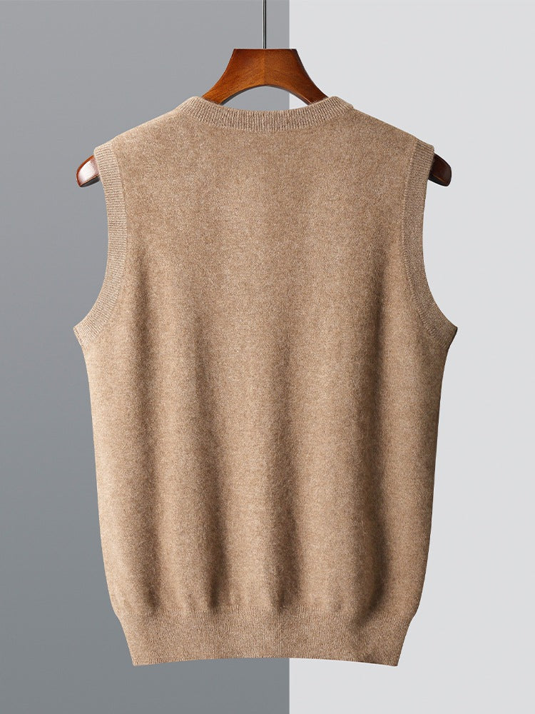 Mens 100% Wool Sleeveless Sweater
