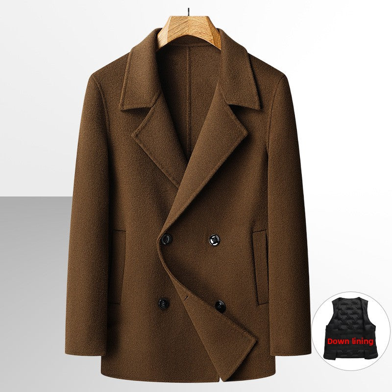 Mens Wool Overcoat with Removable Liner