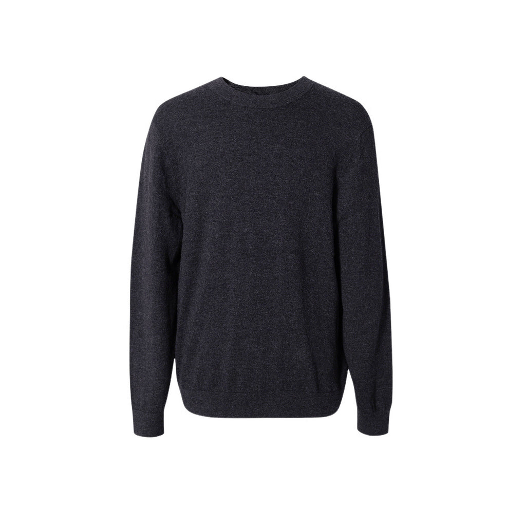 Mens Pure Wool Crew Neck Knit Sweater