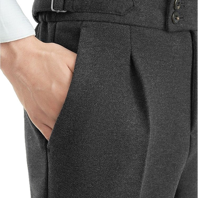 High Waist Wool Blend Trousers