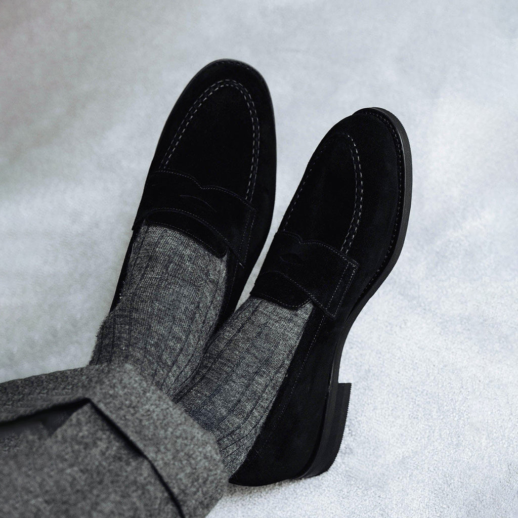 Mens nubuck leather Slip On Loafers