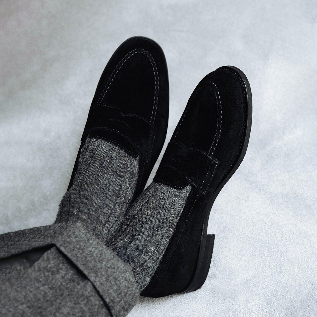 Mens nubuck leather Slip On Loafers