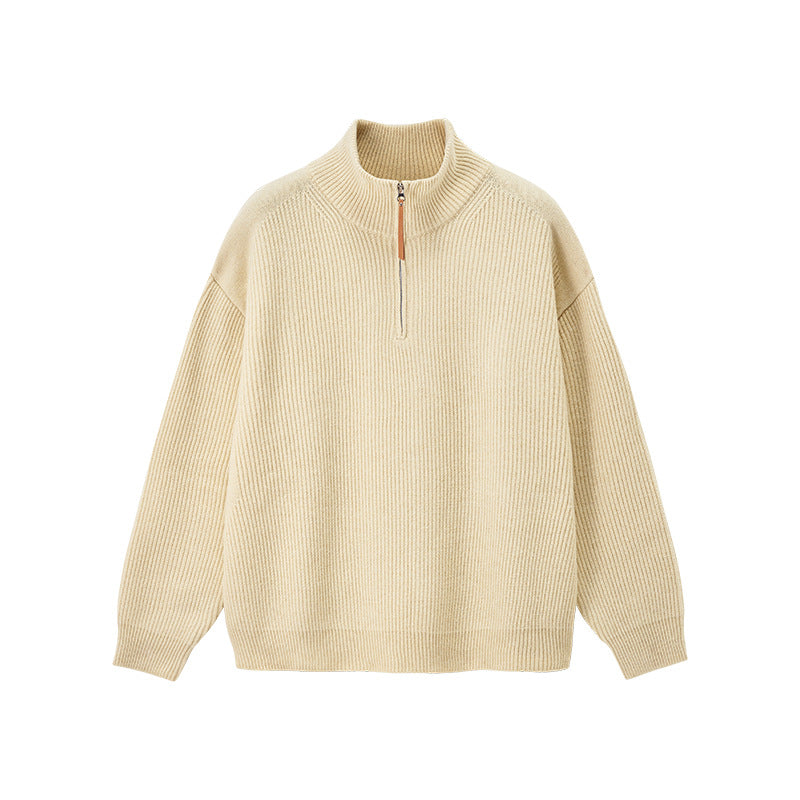 Half-Zip Mock-Neck Sweater