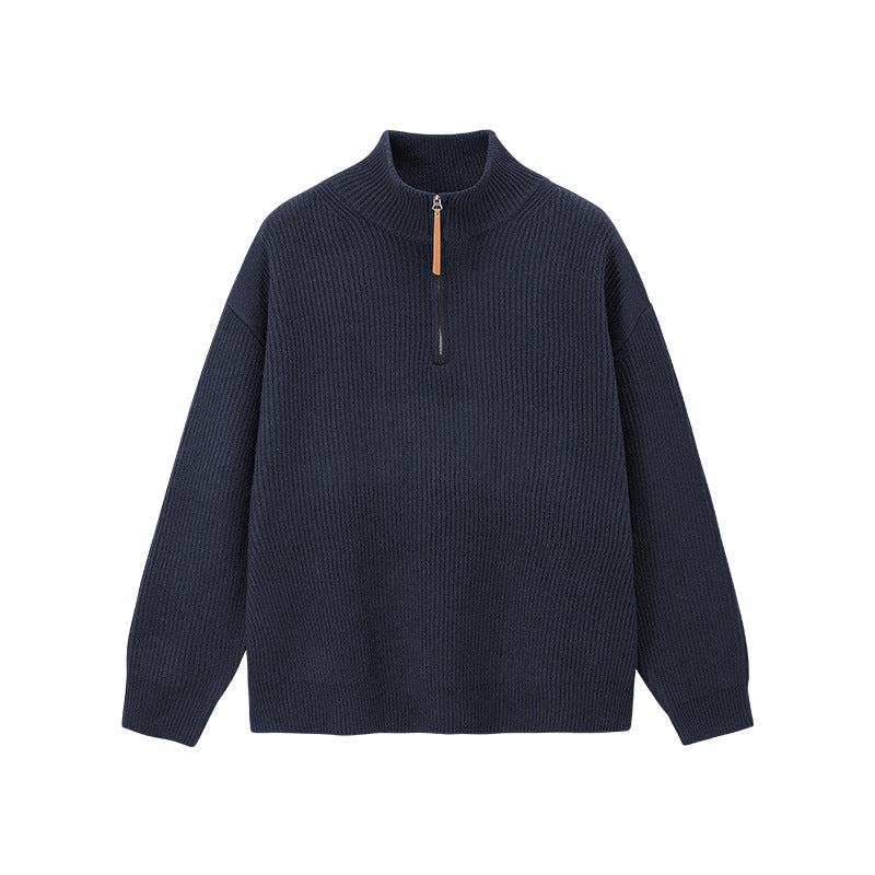 Half-Zip Mock-Neck Sweater