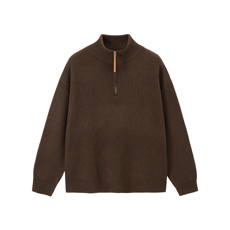 Half-Zip Mock-Neck Sweater