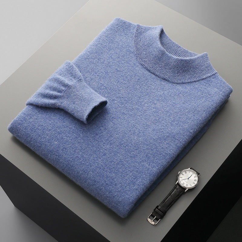 Mens Half Turtleneck Wool Sweater