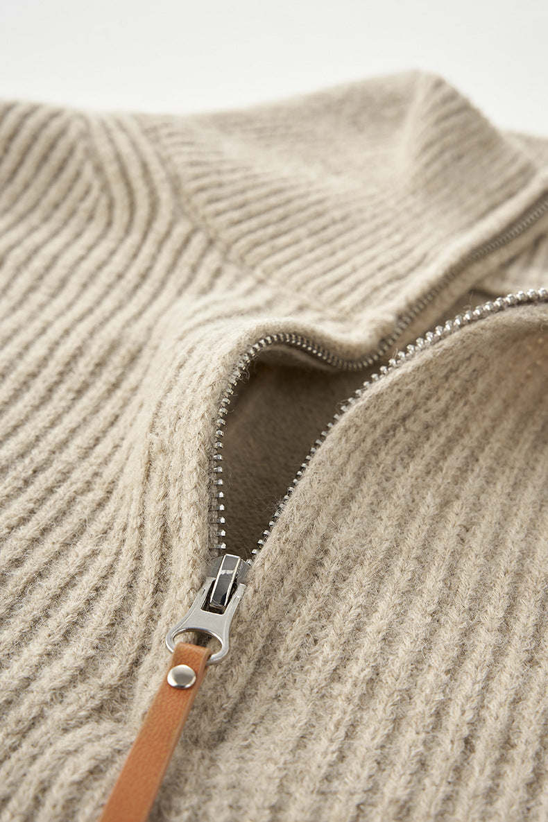 Half-Zip Mock-Neck Sweater