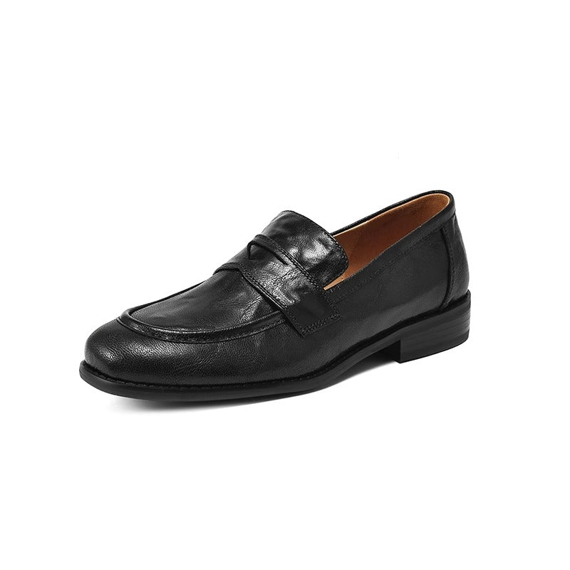 Leather Flat Loafers,Stunningly Beautiful and Versatile Small Leather Shoes