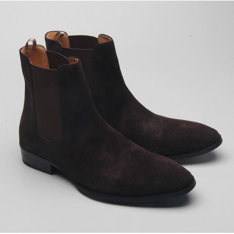 Nubuck Leather Suede Vintage Style Boots