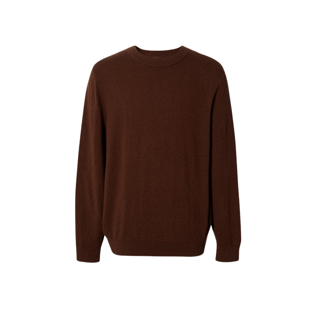 Mens Pure Wool Crew Neck Knit Sweater