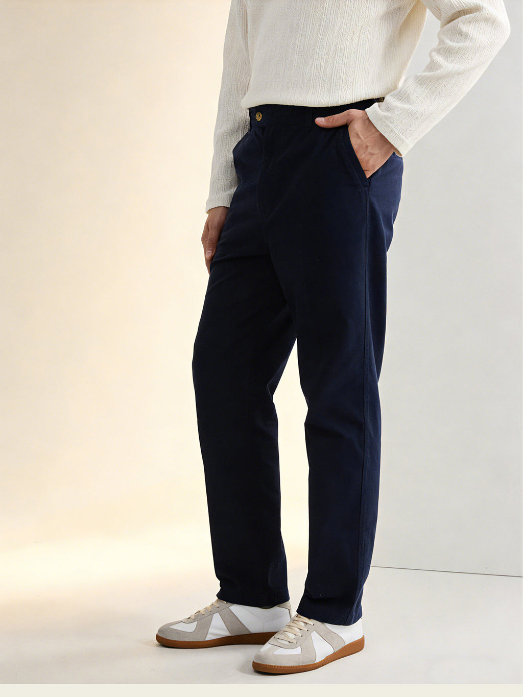 Men's Straight-Leg Cotton Casual Pants