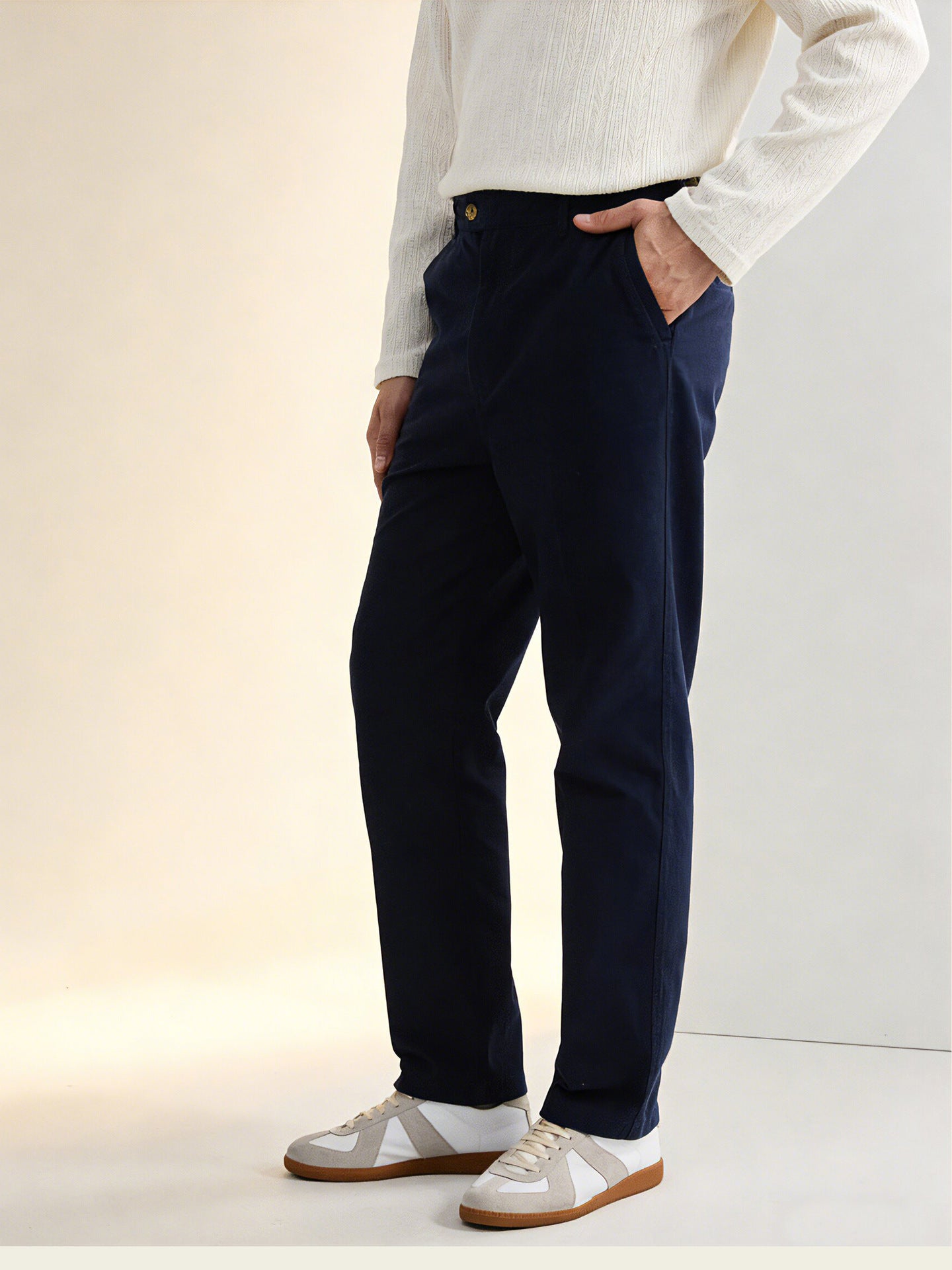Men's Straight-Leg Cotton Casual Pants