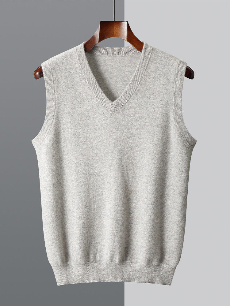 Mens 100% Wool Sleeveless Sweater