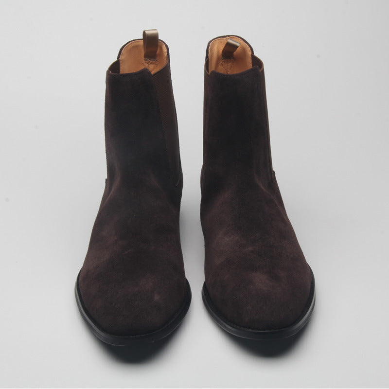 Nubuck Leather Suede Vintage Style Boots