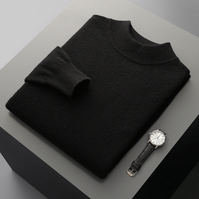 Mens Half Turtleneck Wool Sweater