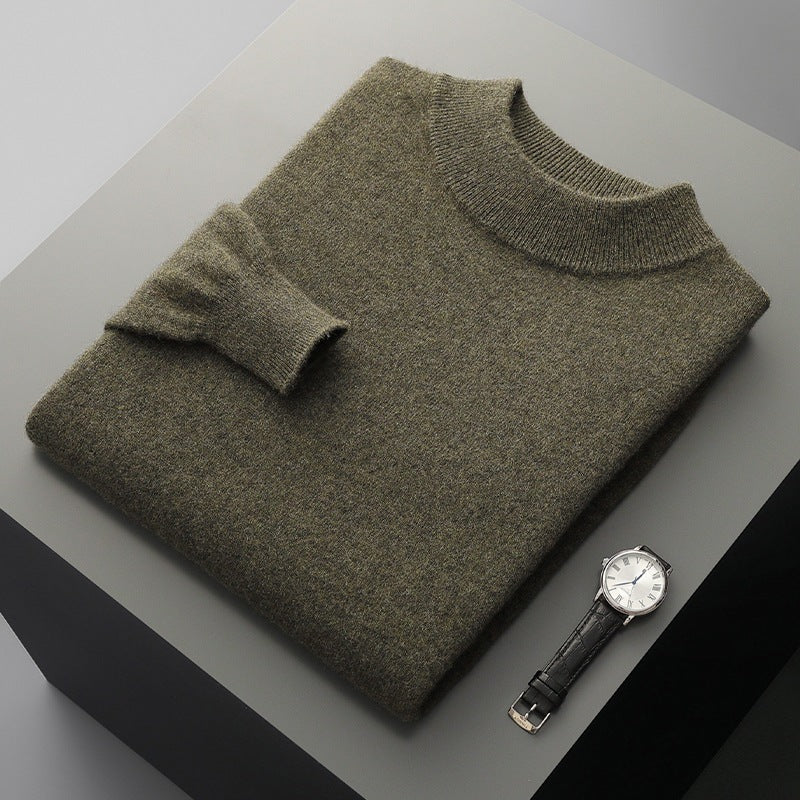 Mens Half Turtleneck Wool Sweater