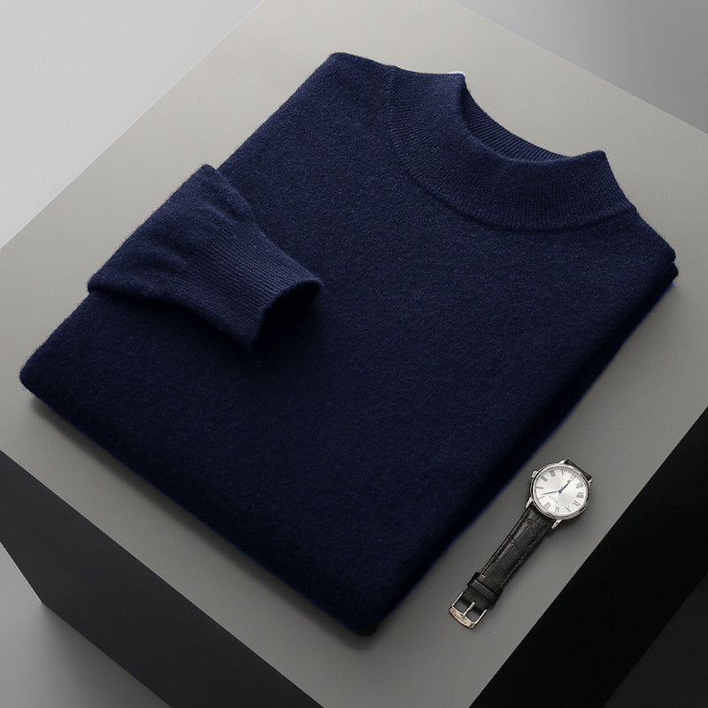 Mens Half Turtleneck Wool Sweater