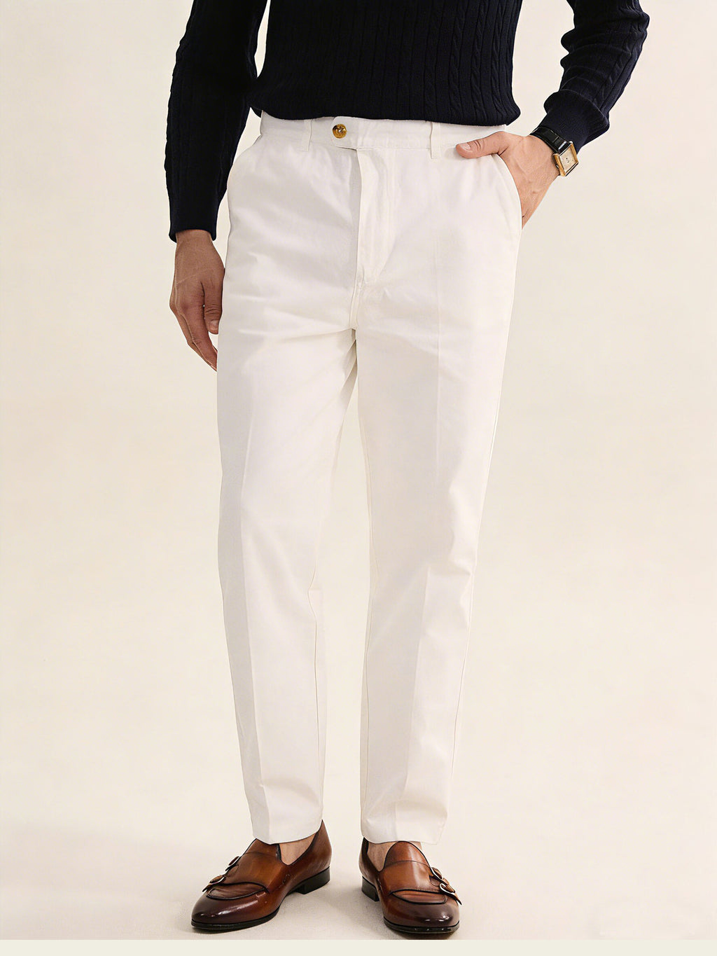 Men's Straight-Leg Cotton Casual Pants