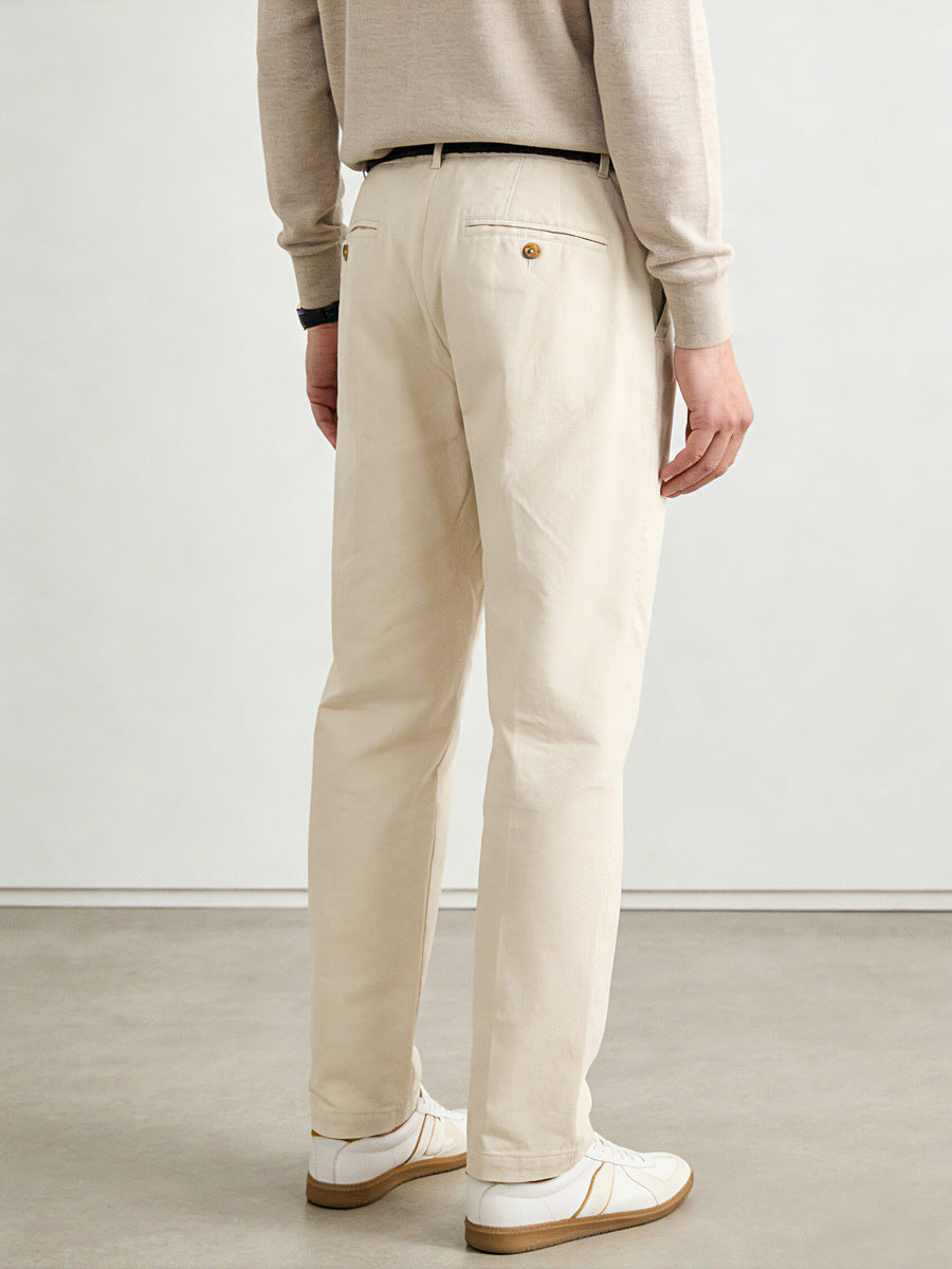 Men's Straight-Leg Cotton Casual Pants
