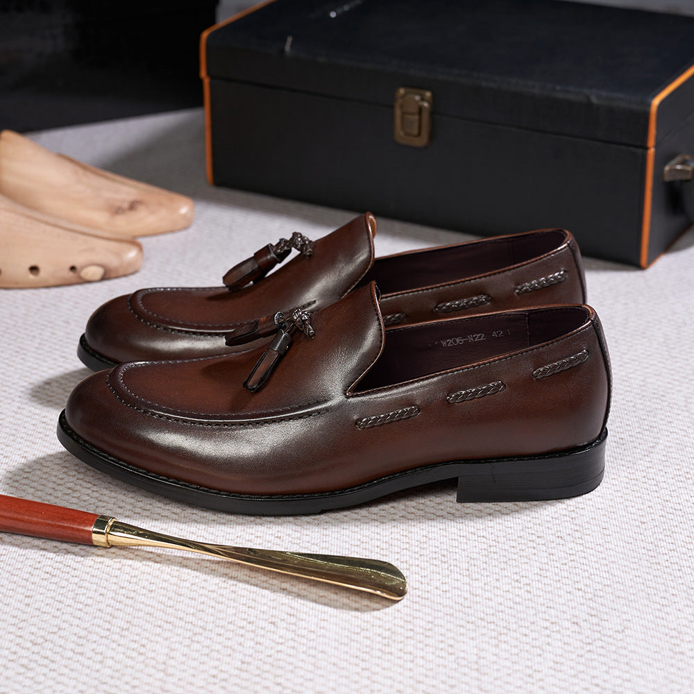 Mens Premium Cowhide Tassel Loafers