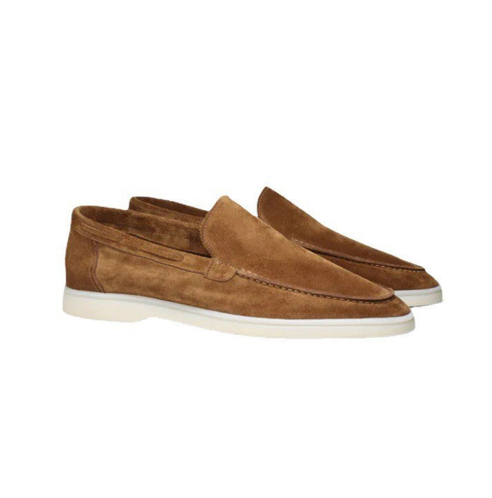 Mens Slip-On Driving Flats Suede Loafers