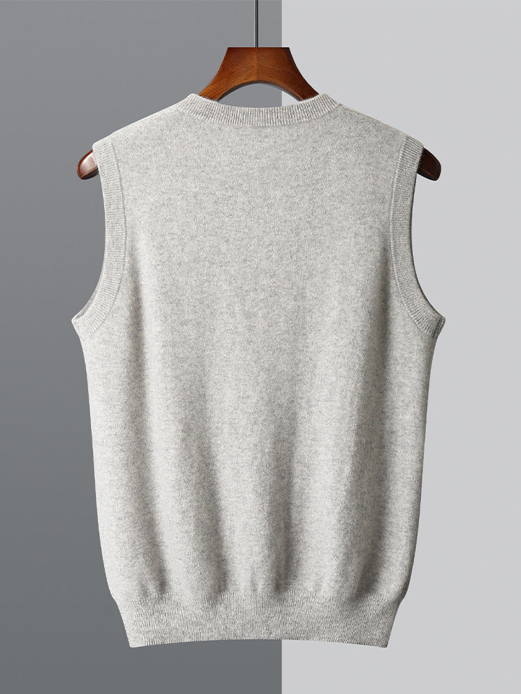 Mens 100% Wool Sleeveless Sweater
