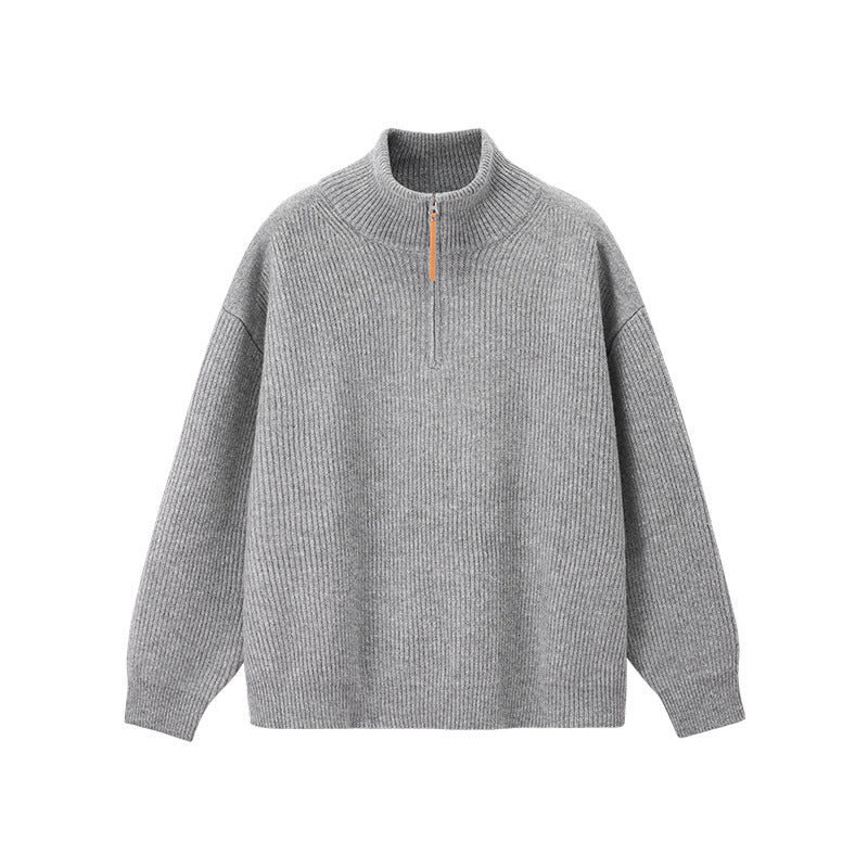 Half-Zip Mock-Neck Sweater