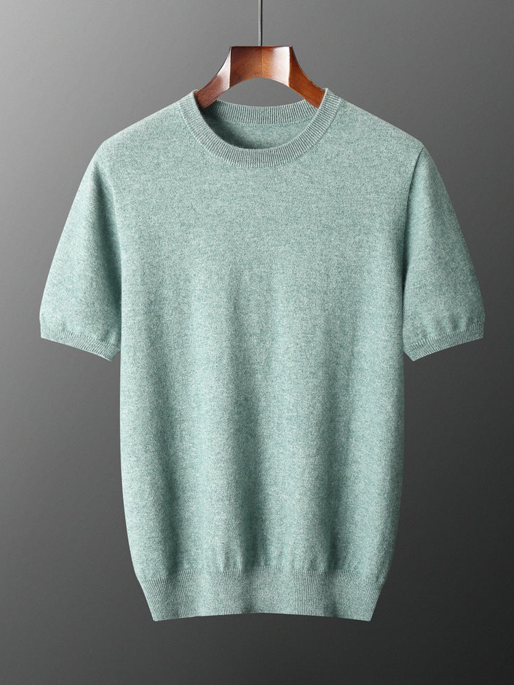 Mens Cashmere Blend Short Sleeve Sweater