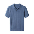 Mens Cable Knit Polo Shirt