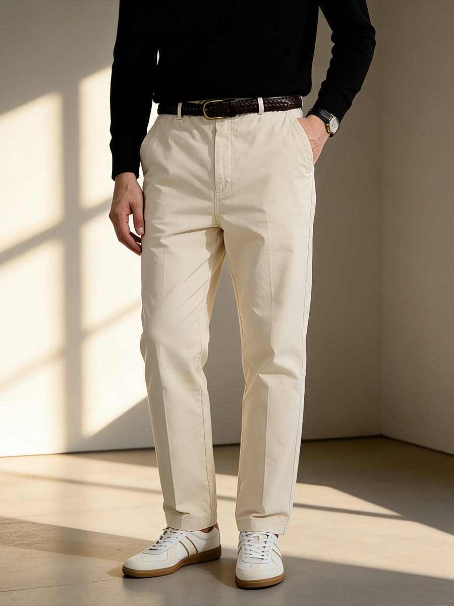 Men's Straight-Leg Cotton Casual Pants