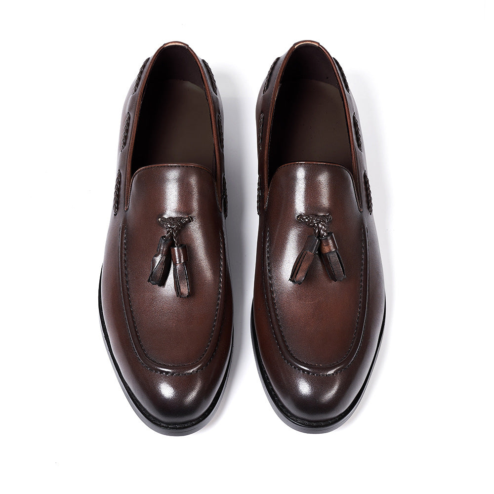 Mens Premium Cowhide Tassel Loafers