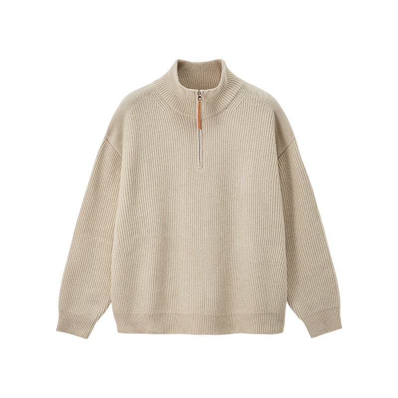 Half-Zip Mock-Neck Sweater