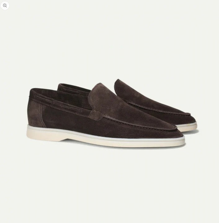 Mens Slip-On Driving Flats Suede Loafers