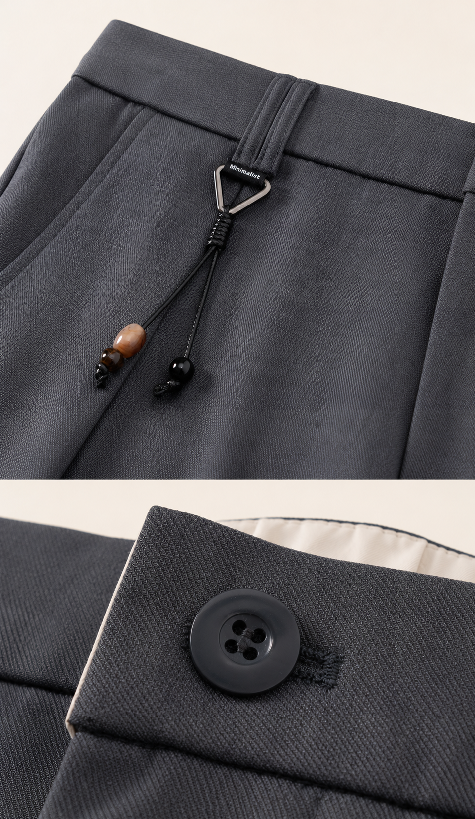 Mens Silk and Linen Blend Straight Pants