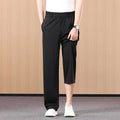 Mens Silk Blend Straight Leg Trousers