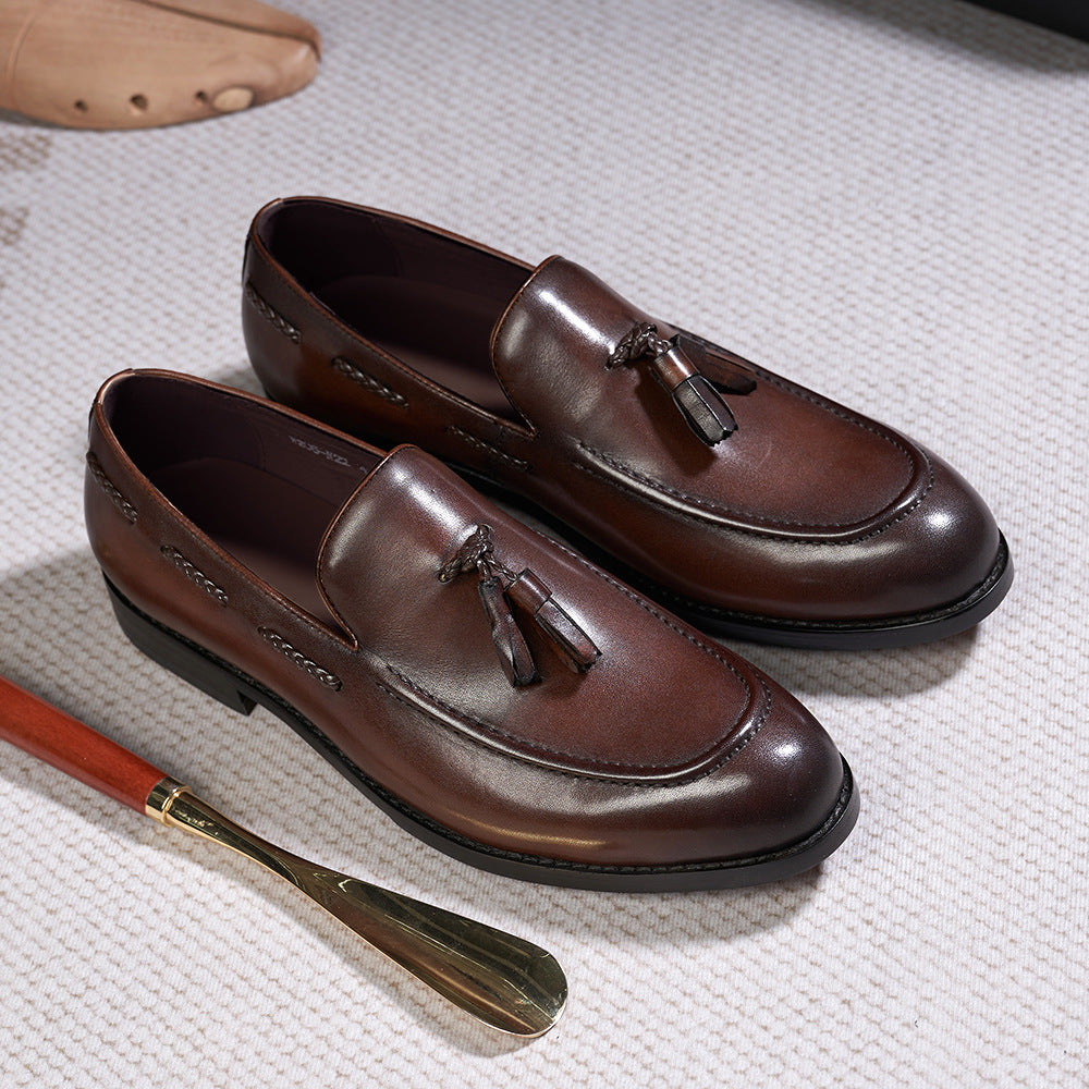 Mens Premium Cowhide Tassel Loafers