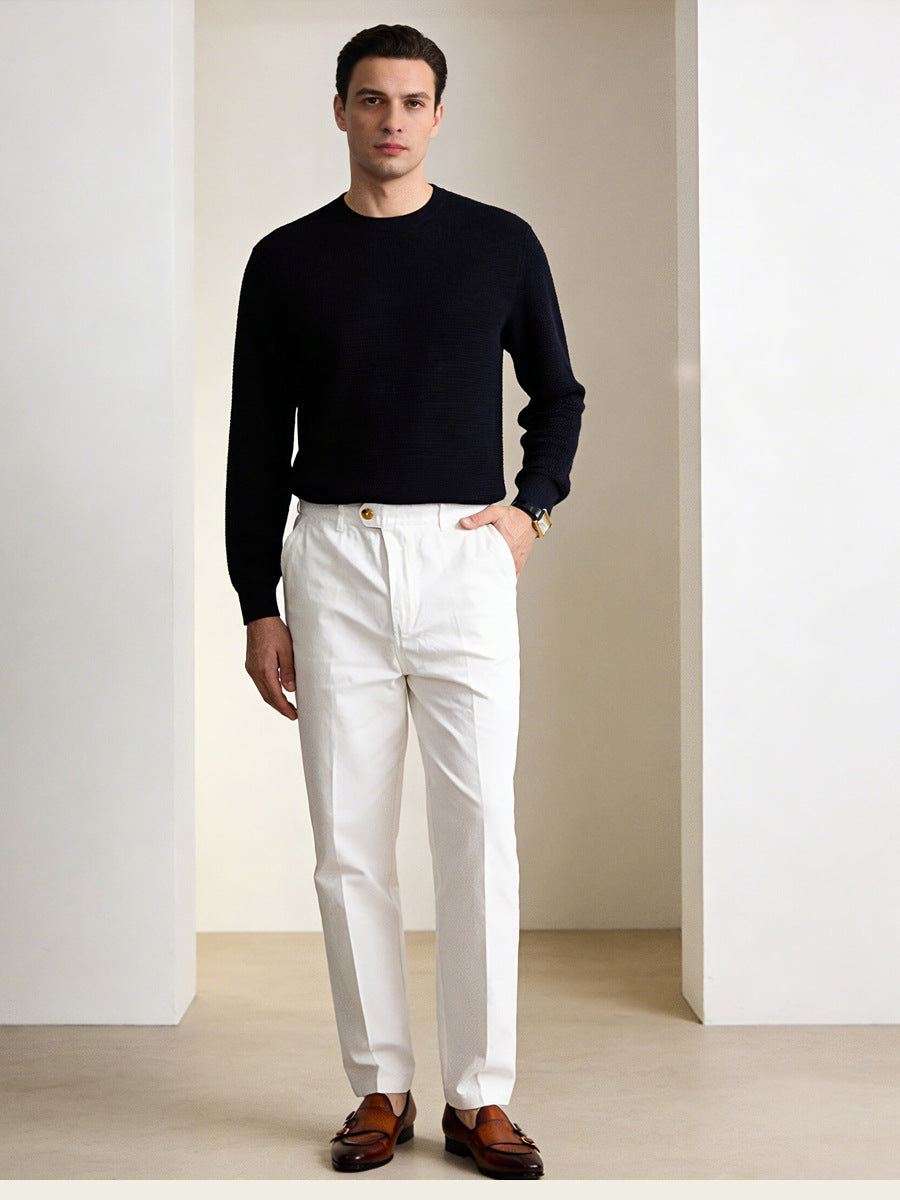 Men's Straight-Leg Cotton Casual Pants
