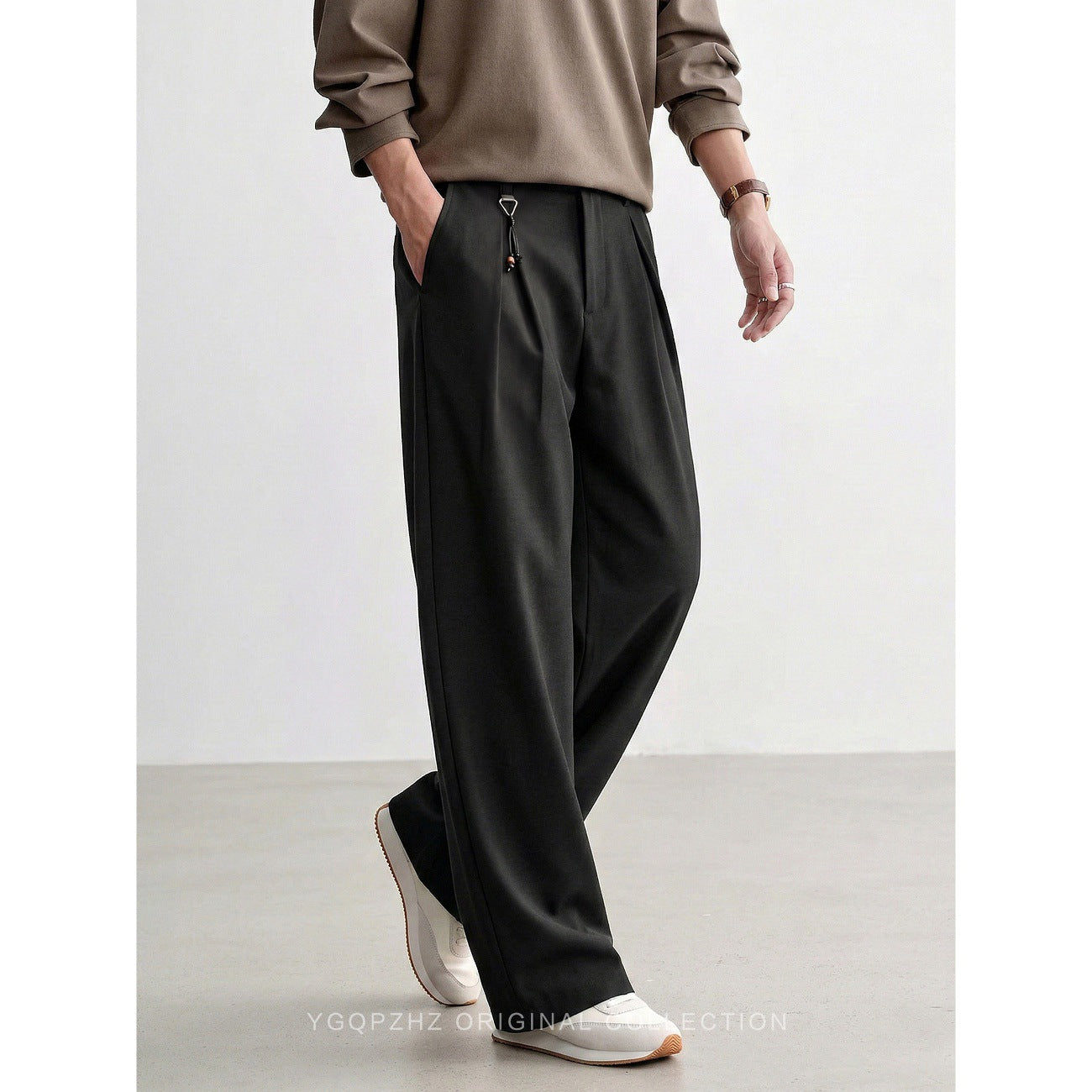 Mens Linen Blend Straight Casual Pants