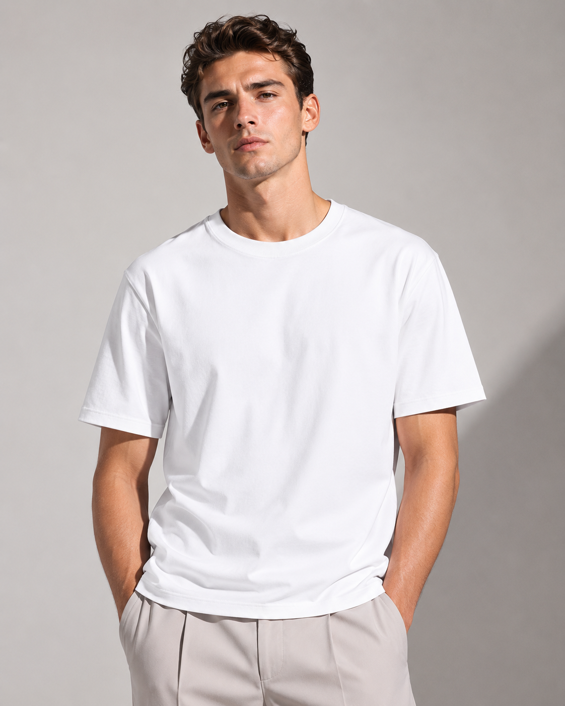 Premium Cotton Blend Mercerized Mens Tshirt