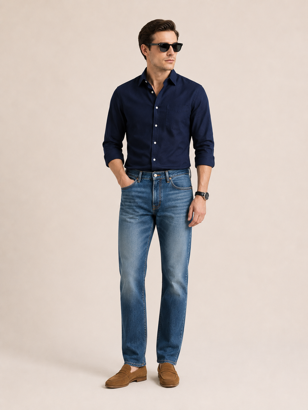 Men's Straight-Leg Denim Trousers
