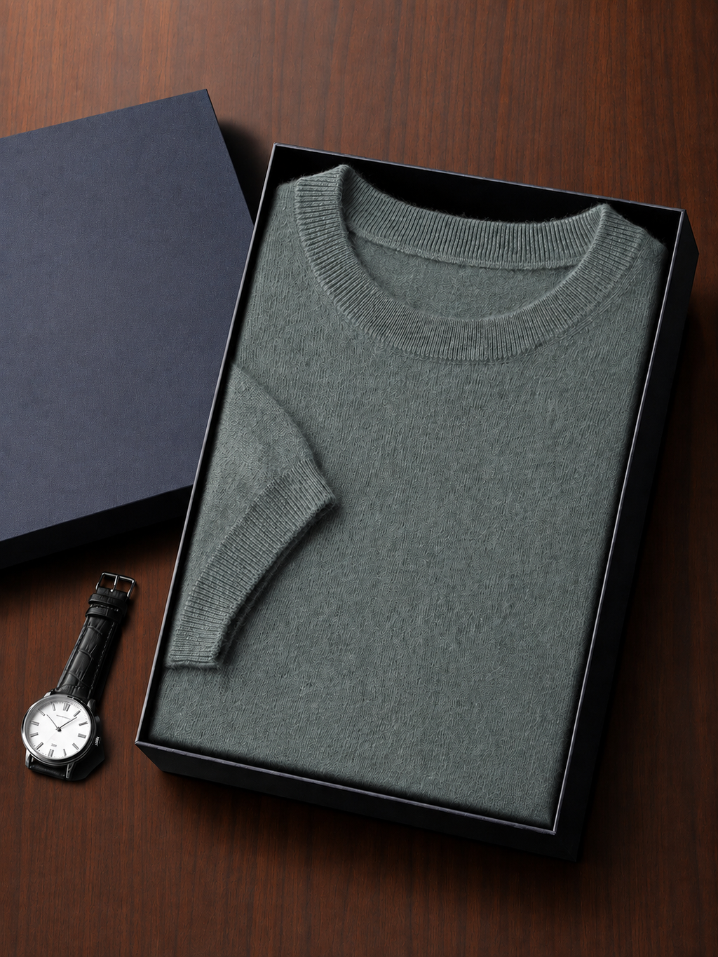 Mens Cashmere Blend Short Sleeve Sweater