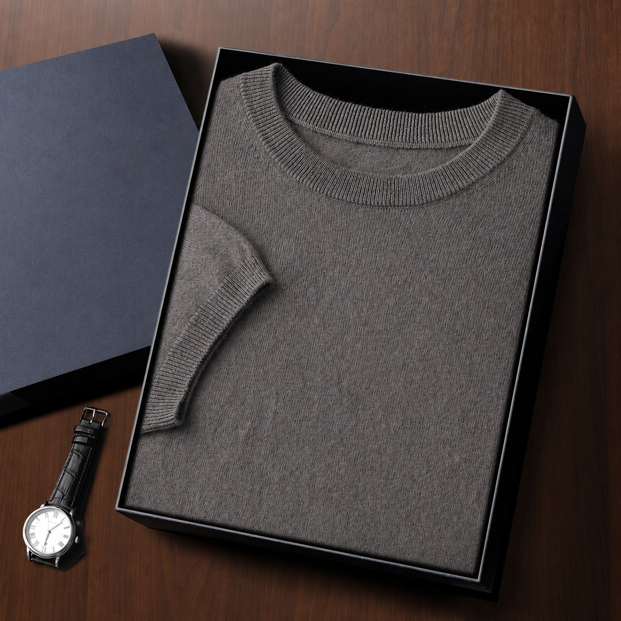 Mens Cashmere Blend Short Sleeve Sweater