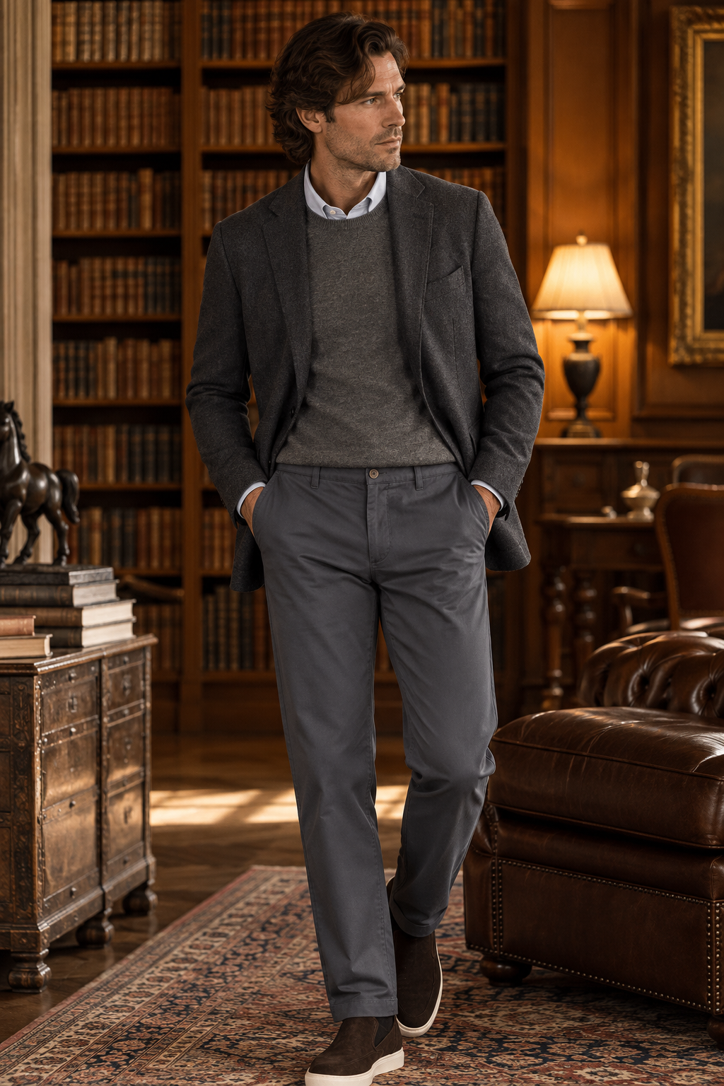 Men's Cotton Tailored Fit Stretch Chinos