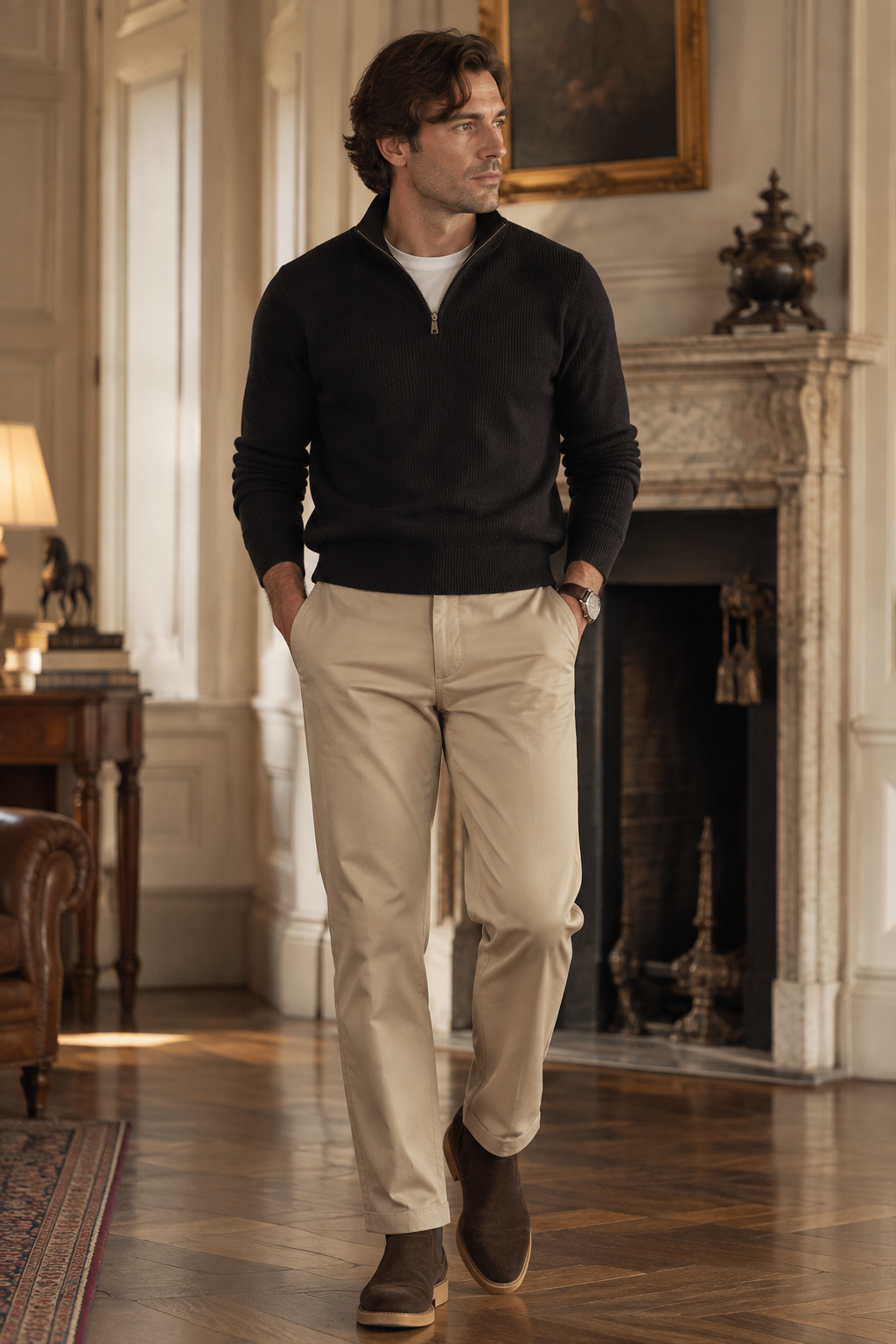 Men's Cotton Tailored Fit Stretch Chinos