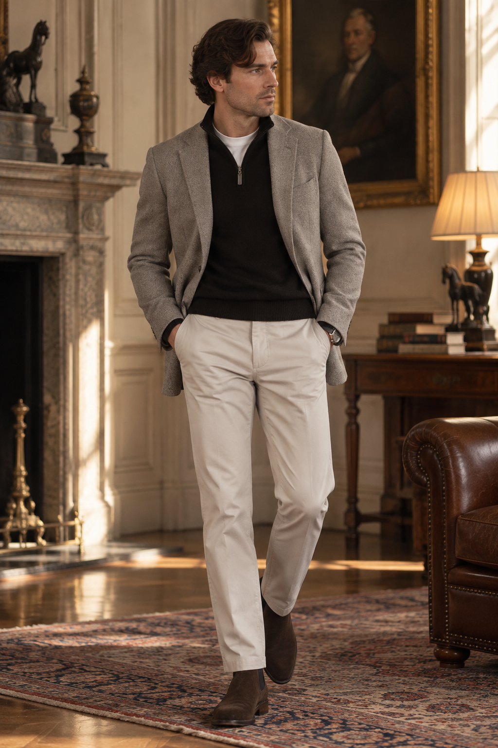 Men's Cotton Tailored Fit Stretch Chinos
